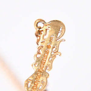 極美品 CHROME HEARTS クロムハーツ 22K HEARTS ロゴバーネックレス 重量9.34g 16インチ ゴールド アクセサリー 中古 4a007268
