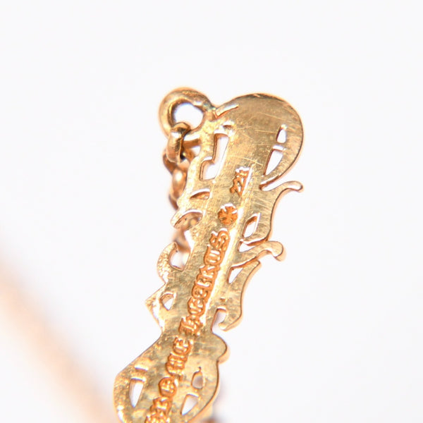 極美品 CHROME HEARTS クロムハーツ 22K HEARTS ロゴバーネックレス 重量9.34g 16インチ ゴールド アクセサリー 中古 4a007268