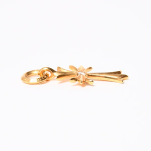 極美品 CHROME HEARTS クロムハーツ CH TINY CROSS タイニーE クロス チャーム アフター 1D 22K 5.2g 中古 4a007336