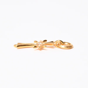極美品 CHROME HEARTS クロムハーツ CH TINY CROSS タイニーE クロス チャーム アフター 1D 22K 5.2g 中古 4a007336
