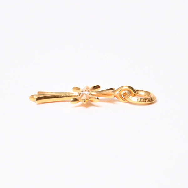 極美品 CHROME HEARTS クロムハーツ CH TINY CROSS タイニーE クロス チャーム アフター 1D 22K 5.2g 中古 4a007336