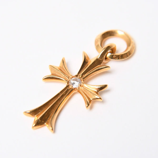 極美品 CHROME HEARTS クロムハーツ CH TINY CROSS タイニーE クロス チャーム アフター 1D 22K 5.2g 中古 4a007336