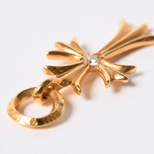 極美品 CHROME HEARTS クロムハーツ CH TINY CROSS タイニーE クロス チャーム アフター 1D 22K 5.2g 中古 4a007336
