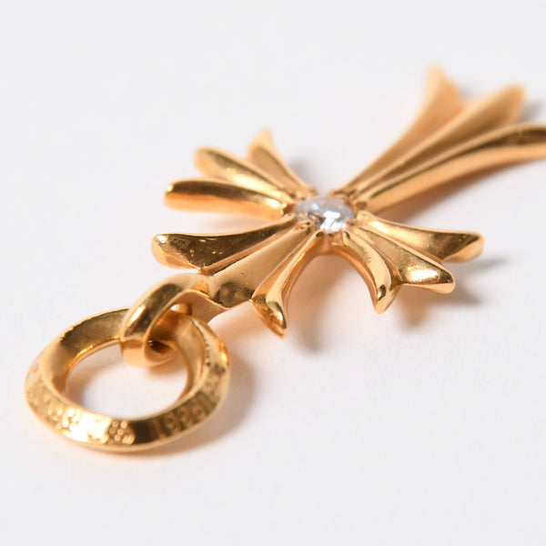 極美品 CHROME HEARTS クロムハーツ CH TINY CROSS タイニーE クロス チャーム アフター 1D 22K 5.2g 中古 4a007336