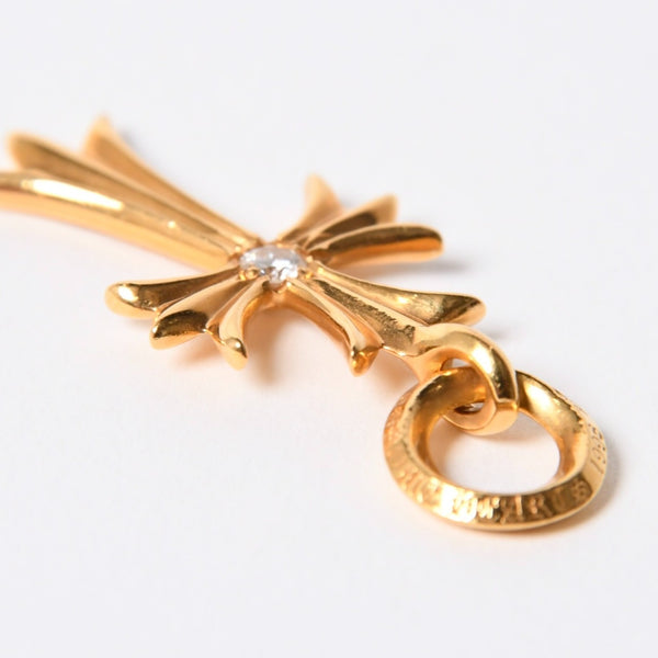 極美品 CHROME HEARTS クロムハーツ CH TINY CROSS タイニーE クロス チャーム アフター 1D 22K 5.2g 中古 4a007336