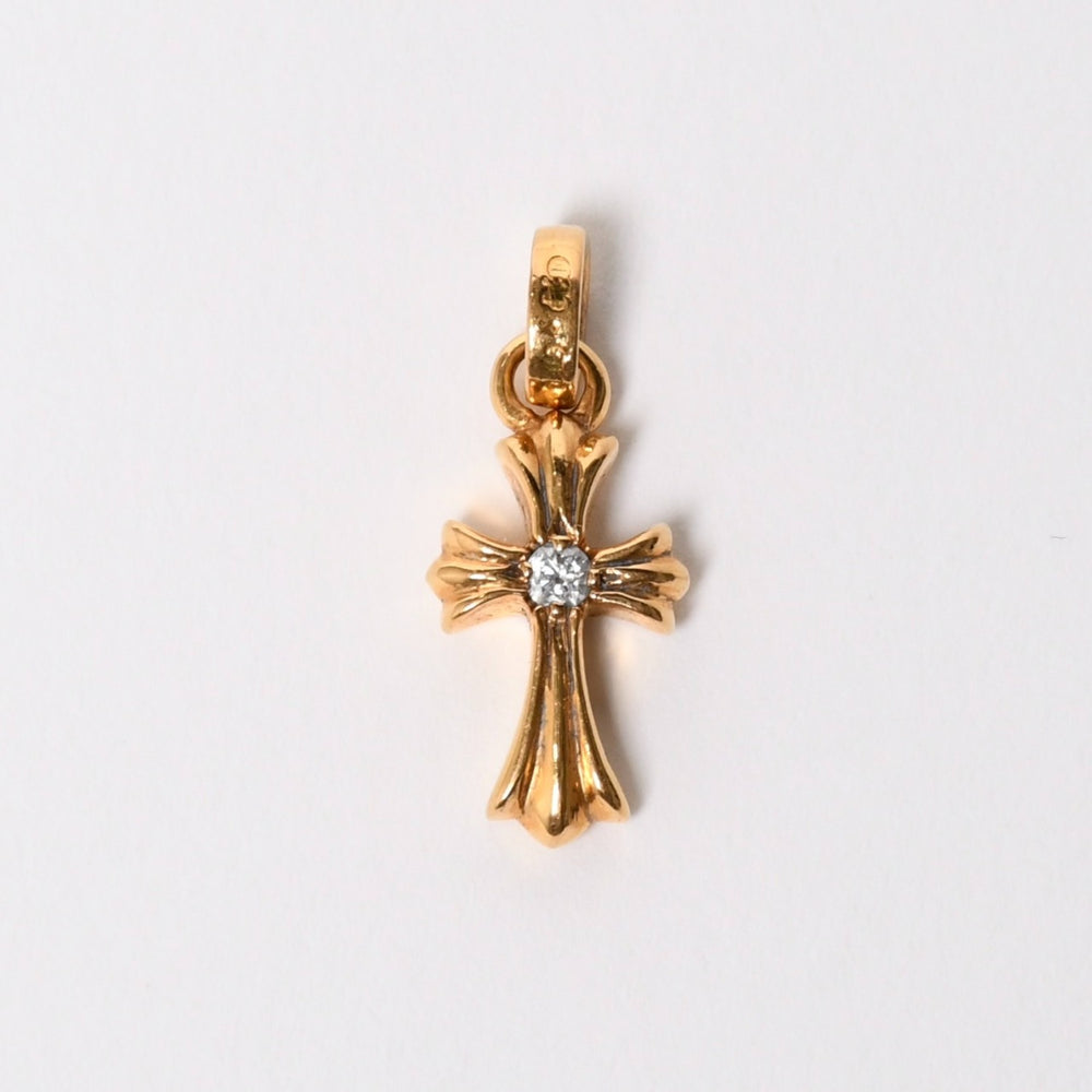 CHROME HEARTS クロムハーツ 22k CHクロス ベビーファット チャーム トップ 重量約3.58g ゴールド ダイヤモンド 2004 22k刻印 美品 中古 4a007282