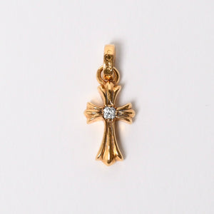 CHROME HEARTS クロムハーツ 22k CHクロス ベビーファット チャーム トップ 重量約3.58g ゴールド ダイヤモンド 2004 22k刻印 美品 中古 4a007282