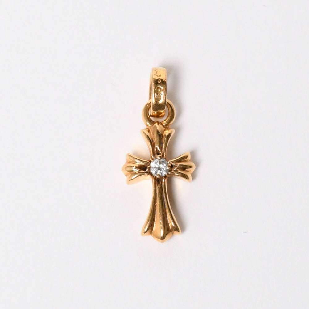 CHROME HEARTS クロムハーツ 22k CHクロス ベビーファット チャーム トップ 重量約3.58g ゴールド ダイヤモンド 2004 22k刻印 美品 中古 4a007282