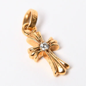 CHROME HEARTS クロムハーツ 22k CHクロス ベビーファット チャーム トップ 重量約3.58g ゴールド ダイヤモンド 2004 22k刻印 美品 中古 4a007282