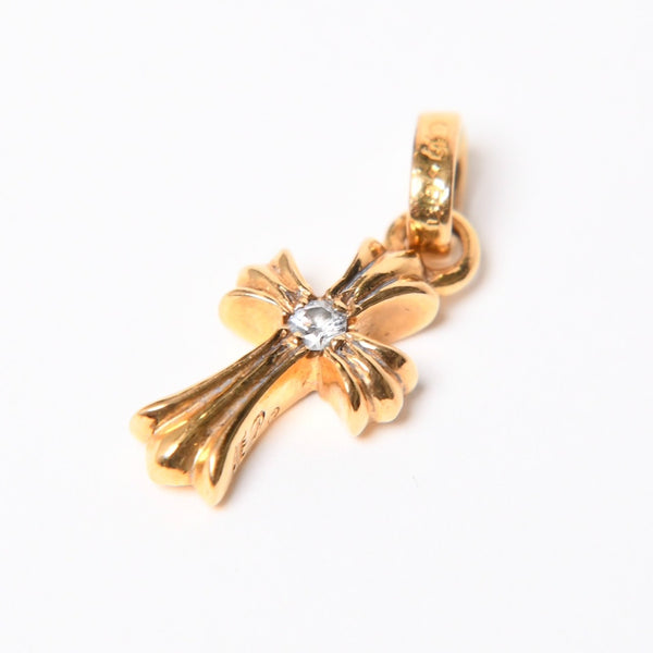 CHROME HEARTS クロムハーツ 22k CHクロス ベビーファット チャーム トップ 重量約3.58g ゴールド ダイヤモンド 2004 22k刻印 美品 中古 4a007282