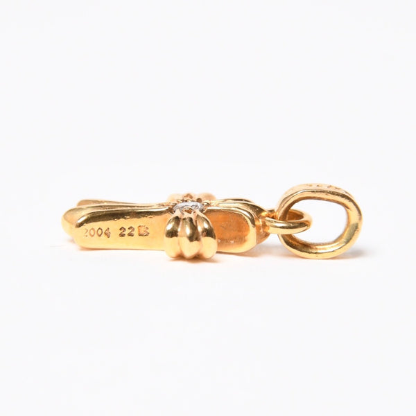 CHROME HEARTS クロムハーツ 22k CHクロス ベビーファット チャーム トップ 重量約3.58g ゴールド ダイヤモンド 2004 22k刻印 美品 中古 4a007282
