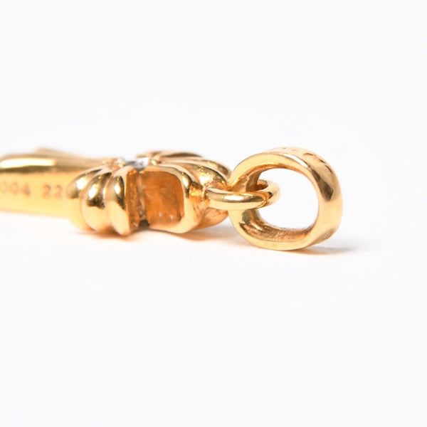 CHROME HEARTS クロムハーツ 22k CHクロス ベビーファット チャーム トップ 重量約3.58g ゴールド ダイヤモンド 2004 22k刻印 美品 中古 4a007282