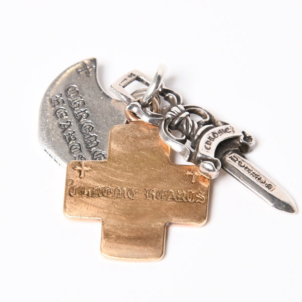 CHROME HEARTS クロムハーツ 22k 3 TRINKETS スリートリンケッツ ペンダント チャーム 重量約30,3g .925刻印 22k シルバー925 美品 中古 4a007274