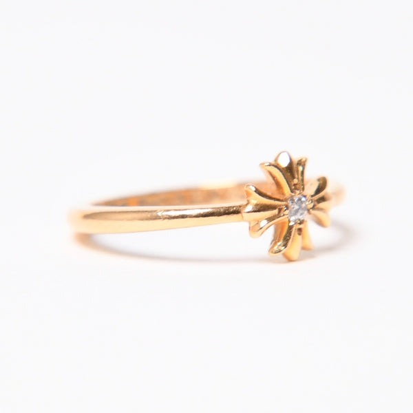 極美品 CHROME HEARTS クロムハーツ 指輪 リング 22K バブルガム CHプラス 1ダイヤモンド ゴールド 重量約2.5g サイズ7号 中古 4a007261