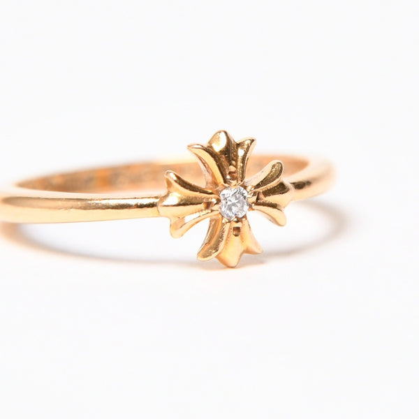 極美品 CHROME HEARTS クロムハーツ 指輪 リング 22K バブルガム CHプラス 1ダイヤモンド ゴールド 重量約2.5g サイズ7号 中古 4a007261