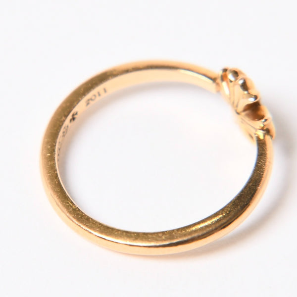 極美品 CHROME HEARTS クロムハーツ 指輪 リング 22K バブルガム CHプラス 1ダイヤモンド ゴールド 重量約2.5g サイズ7号 中古 4a007261