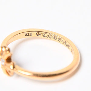 極美品 CHROME HEARTS クロムハーツ 指輪 リング 22K バブルガム CHプラス 1ダイヤモンド ゴールド 重量約2.5g サイズ7号 中古 4a007261
