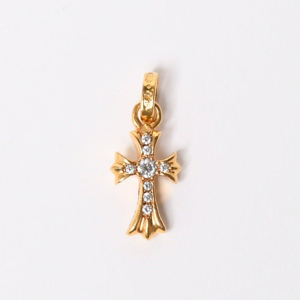 CHROME HEARTS クロムハーツ 22k CHクロス ベビーファット チャーム ペンダントトップ 重量約3.13g ゴールド ダイヤモンド 2004 22k刻印 美品 中古 4a007280