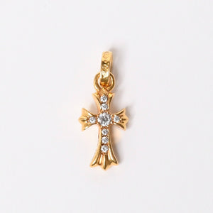 CHROME HEARTS クロムハーツ 22k CHクロス ベビーファット チャーム ペンダントトップ 重量約3.13g ゴールド ダイヤモンド 2004 22k刻印 美品 中古 4a007280
