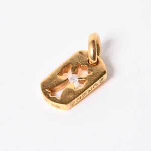 極美品 CHROME HEARTS クロムハーツ D TAG SML CO CRS 1P カットアウトクロス ドッグタグ スモール ペンダントトップ 22K 重量約4.8 美品 中古 4a007330