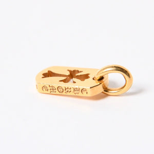 極美品 CHROME HEARTS クロムハーツ D TAG SML CO CRS 1P カットアウトクロス ドッグタグ スモール ペンダントトップ 22K 重量約4.8 美品 中古 4a007330