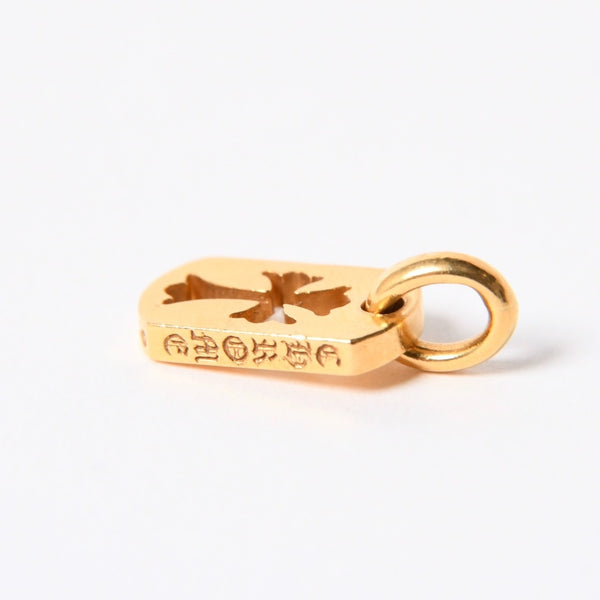 極美品 CHROME HEARTS クロムハーツ D TAG SML CO CRS 1P カットアウトクロス ドッグタグ スモール ペンダントトップ 22K 重量約4.8 美品 中古 4a007330