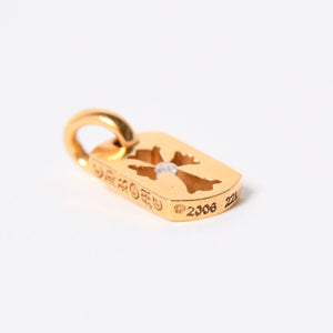 極美品 CHROME HEARTS クロムハーツ D TAG SML CO CRS 1P カットアウトクロス ドッグタグ スモール ペンダントトップ 22K 重量約4.8 美品 中古 4a007330