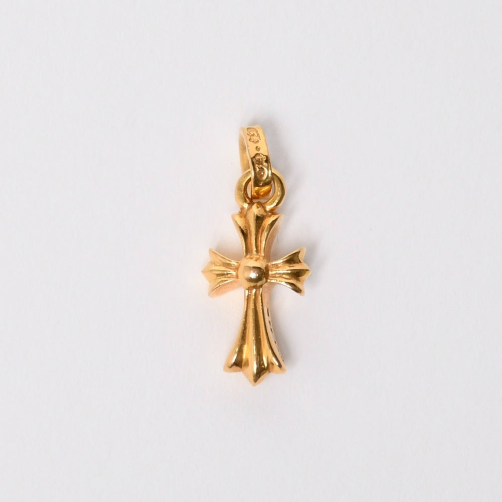 極美品 CHROME HEARTS クロムハーツ 22k CHクロス ベビーファット チャーム ペンダントトップ 重量約4.08g ゴールド 2004 22k刻印 中古 4a007278