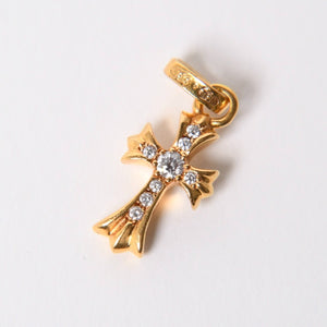 CHROME HEARTS クロムハーツ 22k CHクロス ベビーファット チャーム ペンダントトップ 重量約3.13g ゴールド ダイヤモンド 2004 22k刻印 美品 中古 4a007280
