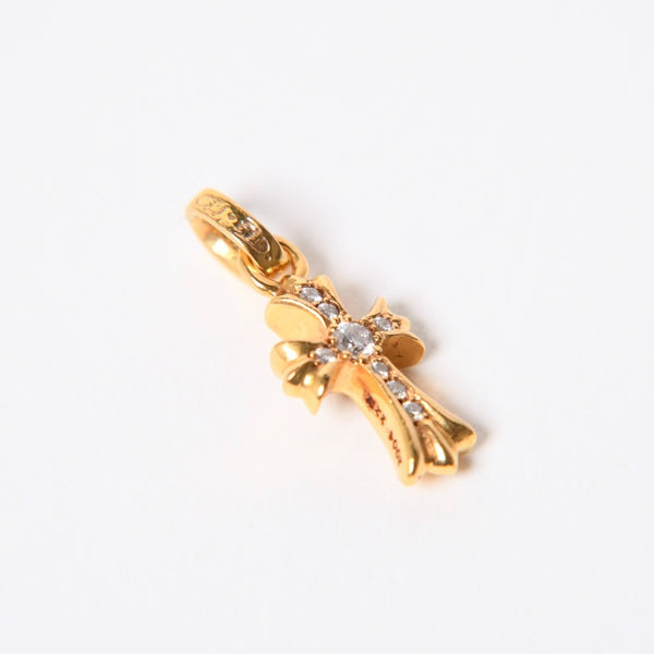 CHROME HEARTS クロムハーツ 22k CHクロス ベビーファット チャーム ペンダントトップ 重量約3.13g ゴールド ダイヤモンド 2004 22k刻印 美品 中古 4a007280