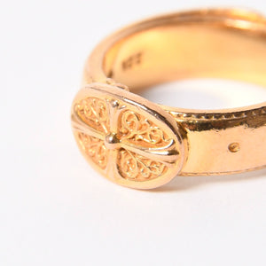 CHROME HEARTS クロムハーツ 22K クラシック オーバルクロス ベルトリング 重量約12.47g サイズ14号 22KYG 美品 中古 4a007290