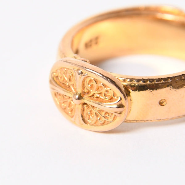 CHROME HEARTS クロムハーツ 22K クラシック オーバルクロス ベルトリング 重量約12.47g サイズ14号 22KYG 美品 中古 4a007290