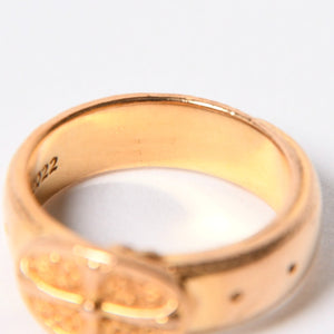 CHROME HEARTS クロムハーツ 22K クラシック オーバルクロス ベルトリング 重量約12.47g サイズ14号 22KYG 美品 中古 4a007290