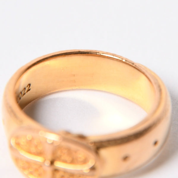 CHROME HEARTS クロムハーツ 22K クラシック オーバルクロス ベルトリング 重量約12.47g サイズ14号 22KYG 美品 中古 4a007290