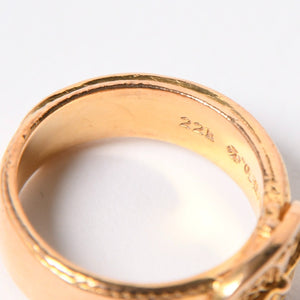 CHROME HEARTS クロムハーツ 22K クラシック オーバルクロス ベルトリング 重量約12.47g サイズ14号 22KYG 美品 中古 4a007290