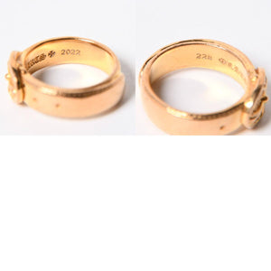 CHROME HEARTS クロムハーツ 22K クラシック オーバルクロス ベルトリング 重量約12.47g サイズ14号 22KYG 美品 中古 4a007290