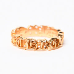 CHROME HEARTS クロムハーツ SCRIPT BAND スクリプトバンドリング ゴールド 指輪 重量約5.85g 22kサイズ14号 美品 中古 4a007269