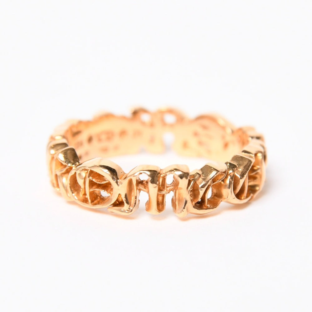 CHROME HEARTS クロムハーツ SCRIPT BAND スクリプトバンドリング ゴールド 指輪 重量約5.85g 22kサイズ14号 美品 中古 4a007269
