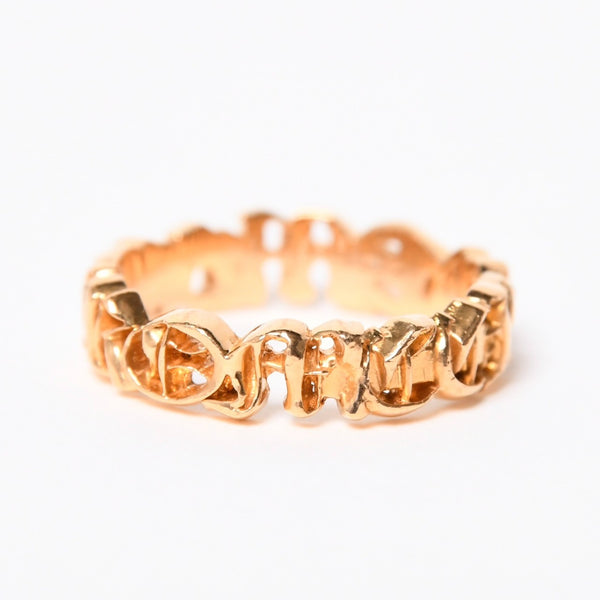 CHROME HEARTS クロムハーツ SCRIPT BAND スクリプトバンドリング ゴールド 指輪 重量約5.85g 22kサイズ14号 美品 中古 4a007269