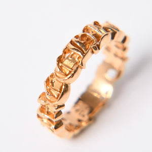 CHROME HEARTS クロムハーツ SCRIPT BAND スクリプトバンドリング ゴールド 指輪 重量約5.85g 22kサイズ14号 美品 中古 4a007269