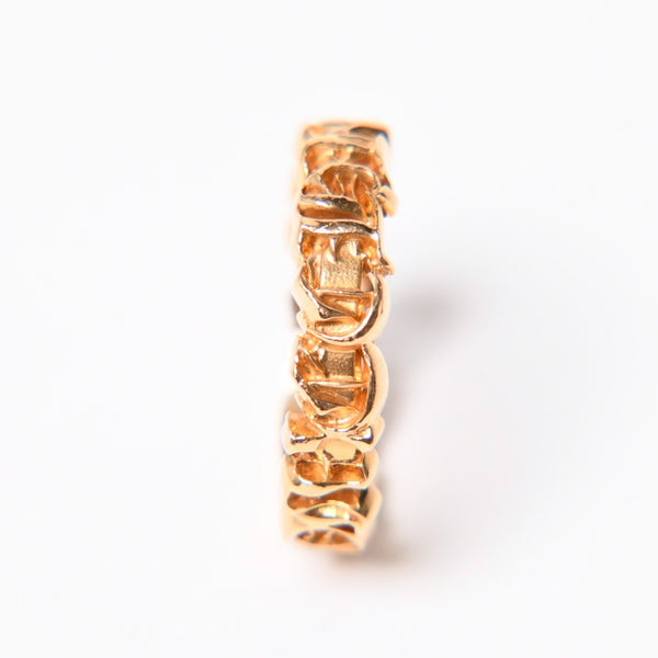 CHROME HEARTS クロムハーツ SCRIPT BAND スクリプトバンドリング ゴールド 指輪 重量約5.85g 22kサイズ14号 美品 中古 4a007269