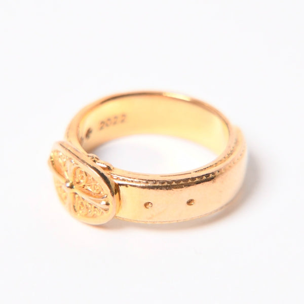 CHROME HEARTS クロムハーツ 22K クラシック オーバルクロス ベルトリング 重量約12.47g サイズ14号 22KYG 美品 中古 4a007290