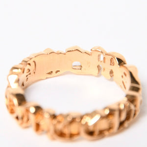 CHROME HEARTS クロムハーツ SCRIPT BAND スクリプトバンドリング ゴールド 指輪 重量約5.85g 22kサイズ14号 美品 中古 4a007269