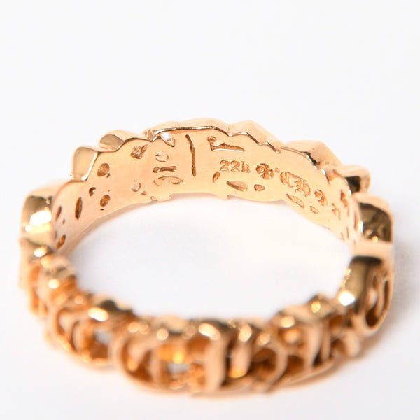 CHROME HEARTS クロムハーツ SCRIPT BAND スクリプトバンドリング ゴールド 指輪 重量約5.85g 22kサイズ14号 美品 中古 4a007269