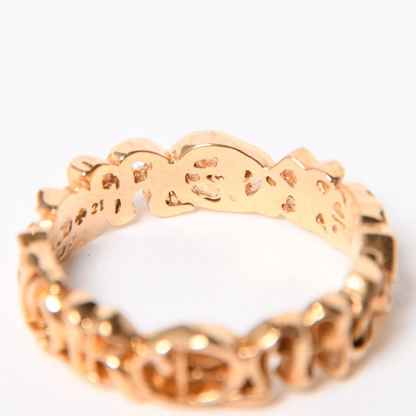 CHROME HEARTS クロムハーツ SCRIPT BAND スクリプトバンドリング ゴールド 指輪 重量約5.85g 22kサイズ14号 美品 中古 4a007269