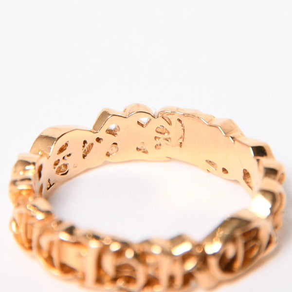 CHROME HEARTS クロムハーツ SCRIPT BAND スクリプトバンドリング ゴールド 指輪 重量約5.85g 22kサイズ14号 美品 中古 4a007269