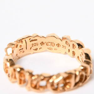 CHROME HEARTS クロムハーツ SCRIPT BAND スクリプトバンドリング ゴールド 指輪 重量約5.85g 22kサイズ14号 美品 中古 4a007269