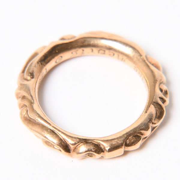 極美品 CHROME HEARTS クロムハーツ スクロールバンドリング 重量約16.8g 22K サイズ20.5号 1994/22K刻印 ゴールド 中古 4a007326