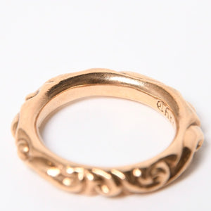 極美品 CHROME HEARTS クロムハーツ スクロールバンドリング 重量約16.8g 22K サイズ20.5号 1994/22K刻印 ゴールド 中古 4a007326