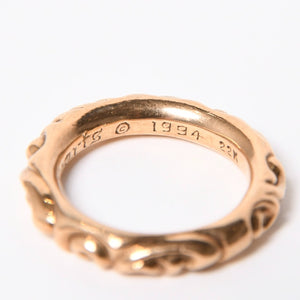 極美品 CHROME HEARTS クロムハーツ スクロールバンドリング 重量約16.8g 22K サイズ20.5号 1994/22K刻印 ゴールド 中古 4a007326